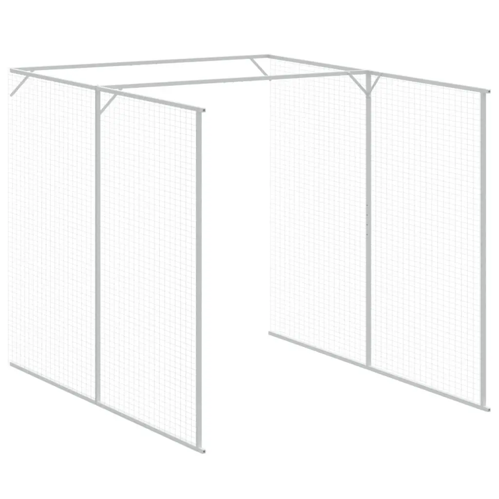 Dog House with Run Outdoor Pet Kennel 165x455x181cm Anthracite Galvanised Steel