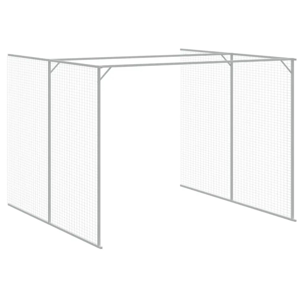 Dog House with Run Outdoor Pet Enclosure 214 x 661 x 181 cm Anthracite Galvanised Steel