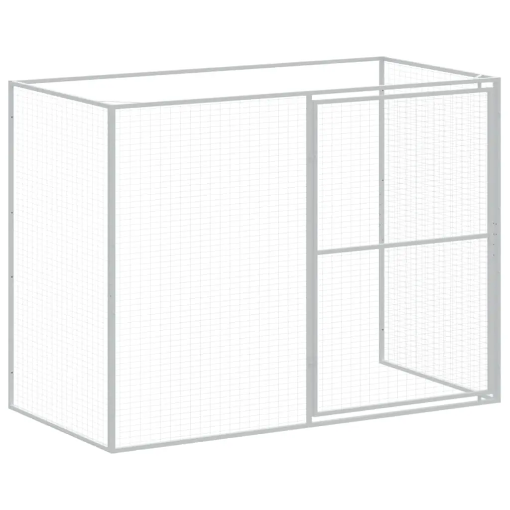 Dog House with Run Outdoor Pet Enclosure 214 x 661 x 181 cm Anthracite Galvanised Steel