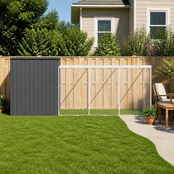 Reliable and Comfortable Anthracite Dog House with Run