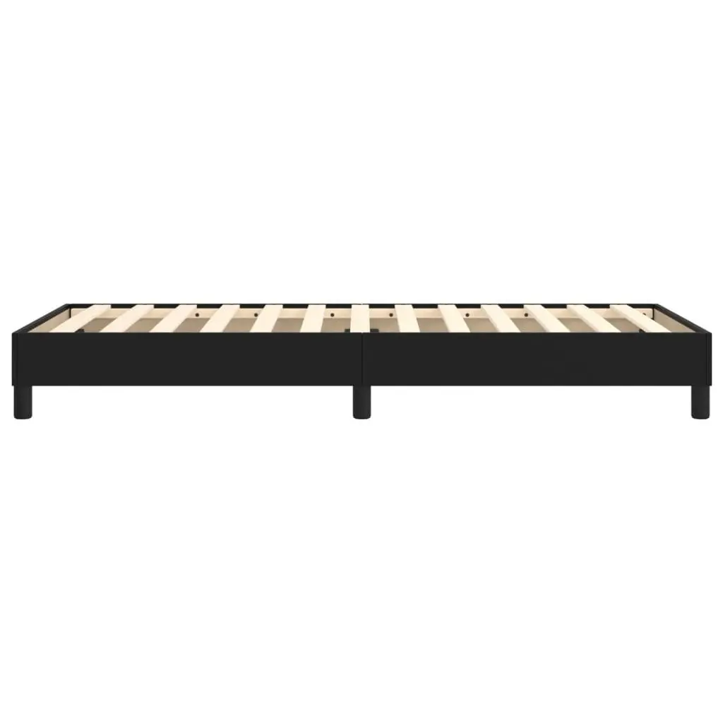 Box Spring Bed Frame King Single Black Faux Leather Upholstered Platform Bed