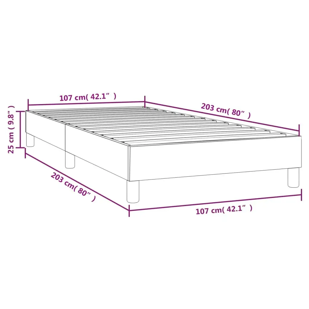 Box Spring Bed Frame King Single Black Faux Leather Upholstered Platform Bed