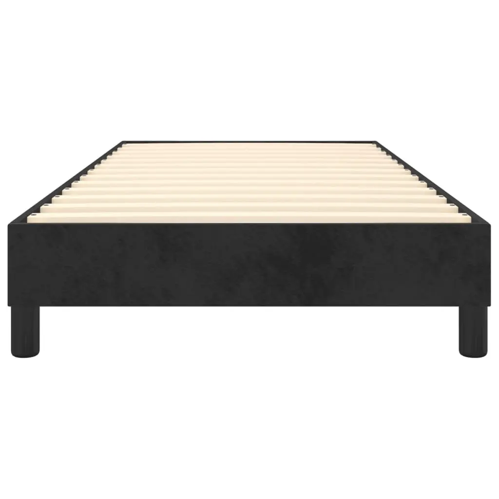 Box Spring Bed Frame King Single Black Velvet Upholstered No Mattress Included