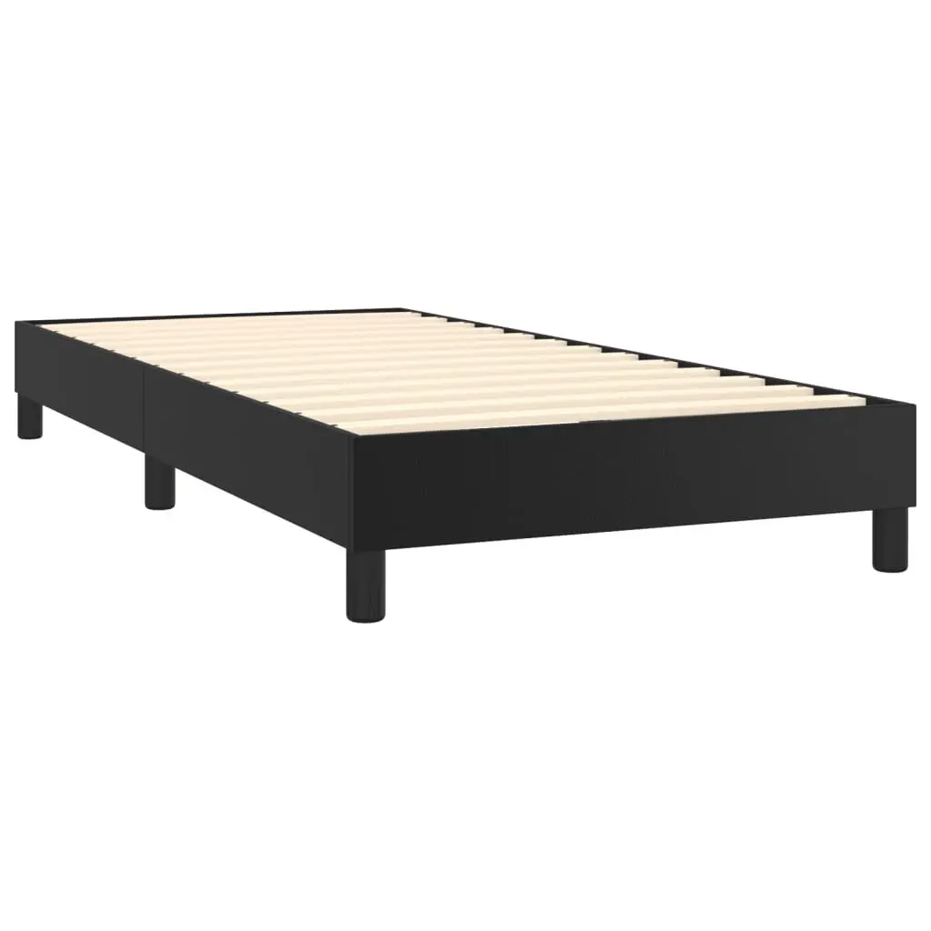 Box Spring Bed with Pocket Spring Mattress Black 100x200 cm Faux Leather Frame