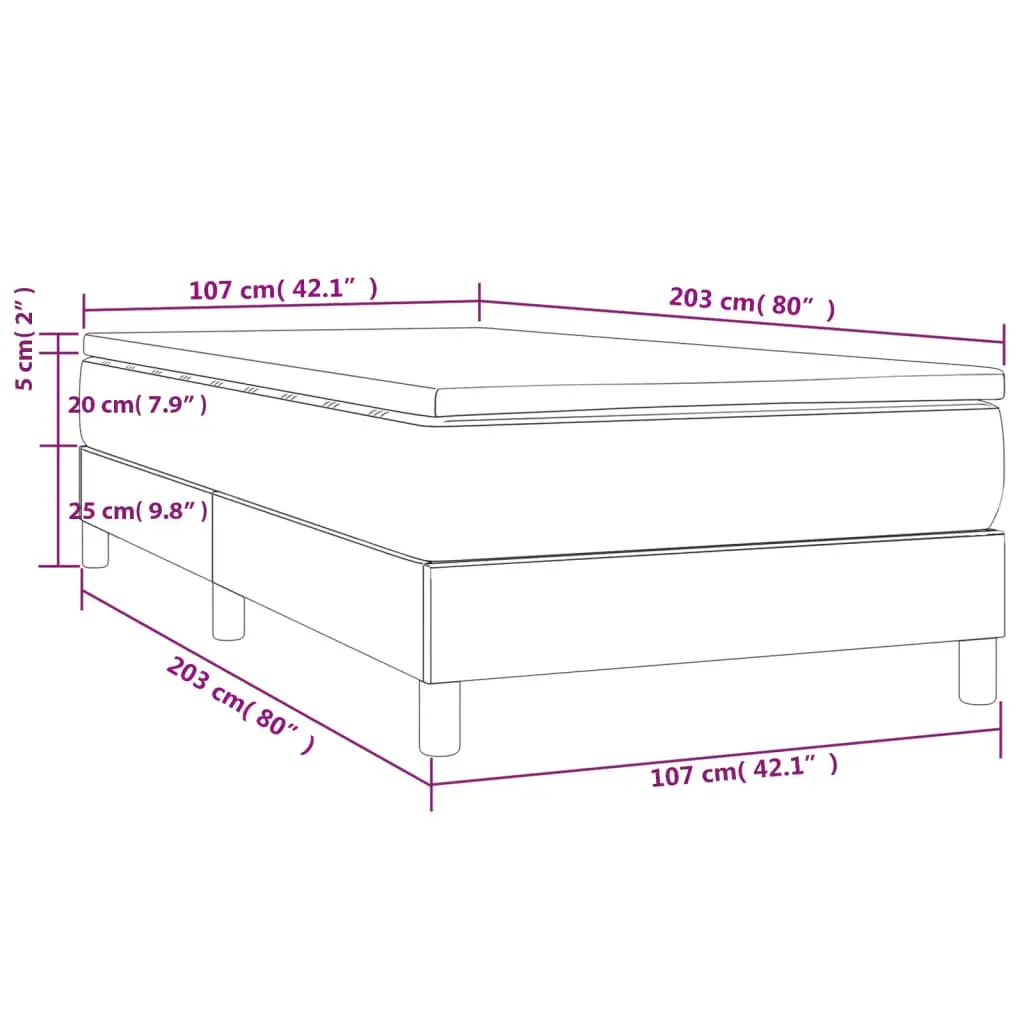 Box Spring Bed with Pocket Spring Mattress Black 100x200 cm Faux Leather Frame