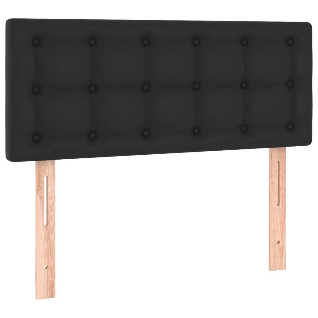 Box Spring Bed Pocket Spring Mattress 100x200 cm Black Faux Leather