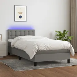 Box Spring Bed with Comfortable Mattress and LED Lights