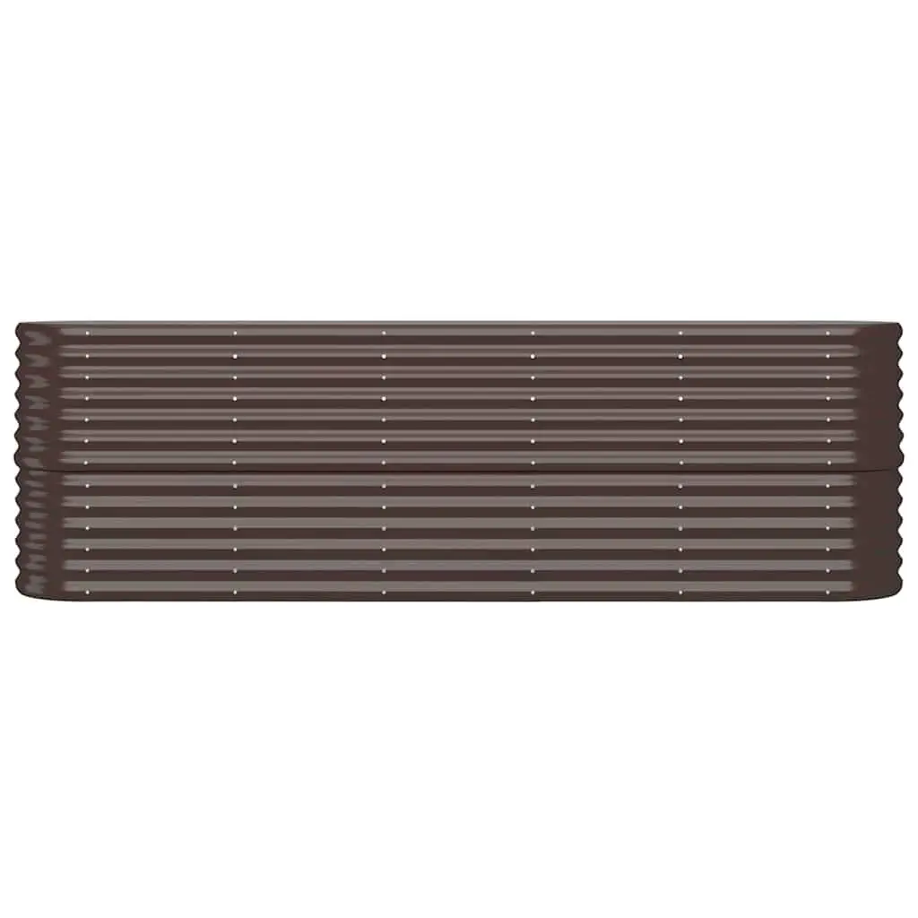 Raised Garden Bed Galvanised Steel Outdoor Planter Box 224x40x68cm Brown