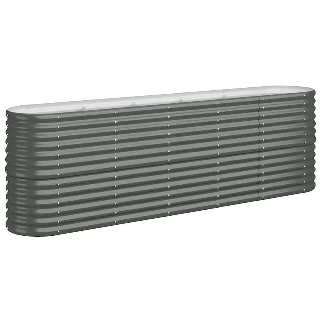 Raised Garden Bed Planter Box Outdoor Vegetables Herbs Flowers Anthracite 224x40x68 cm