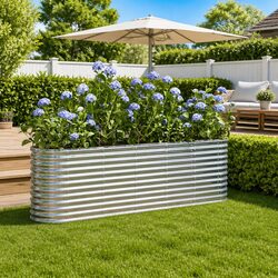 Reliable Galvanised Steel Garden Bed for Outdoor Planting