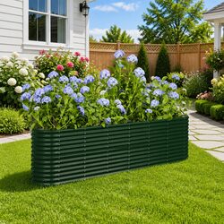 Garden Raised Bed Planter Box Outdoor Vegetable Flower Herb Deep Sturdy Green