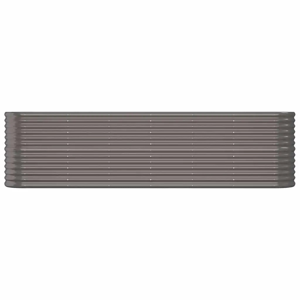 Raised Garden Bed Grey Galvanised Steel Frame Outdoor Planter Box 260 x 40 x 68 cm