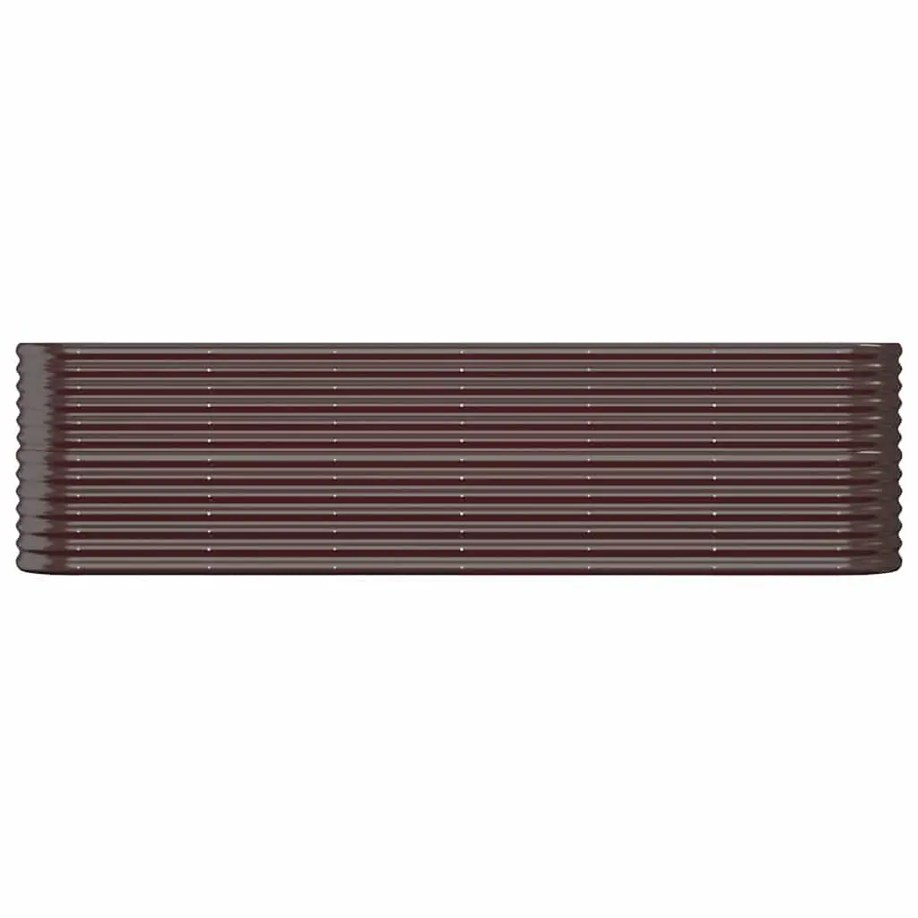 Garden Raised Bed Planter Box Galvanised Steel Frame Outdoor Use 260 x 40 x 68 cm Brown