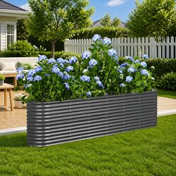 Reliable and Functional Raised Bed in Anthracite 260x40x68cm