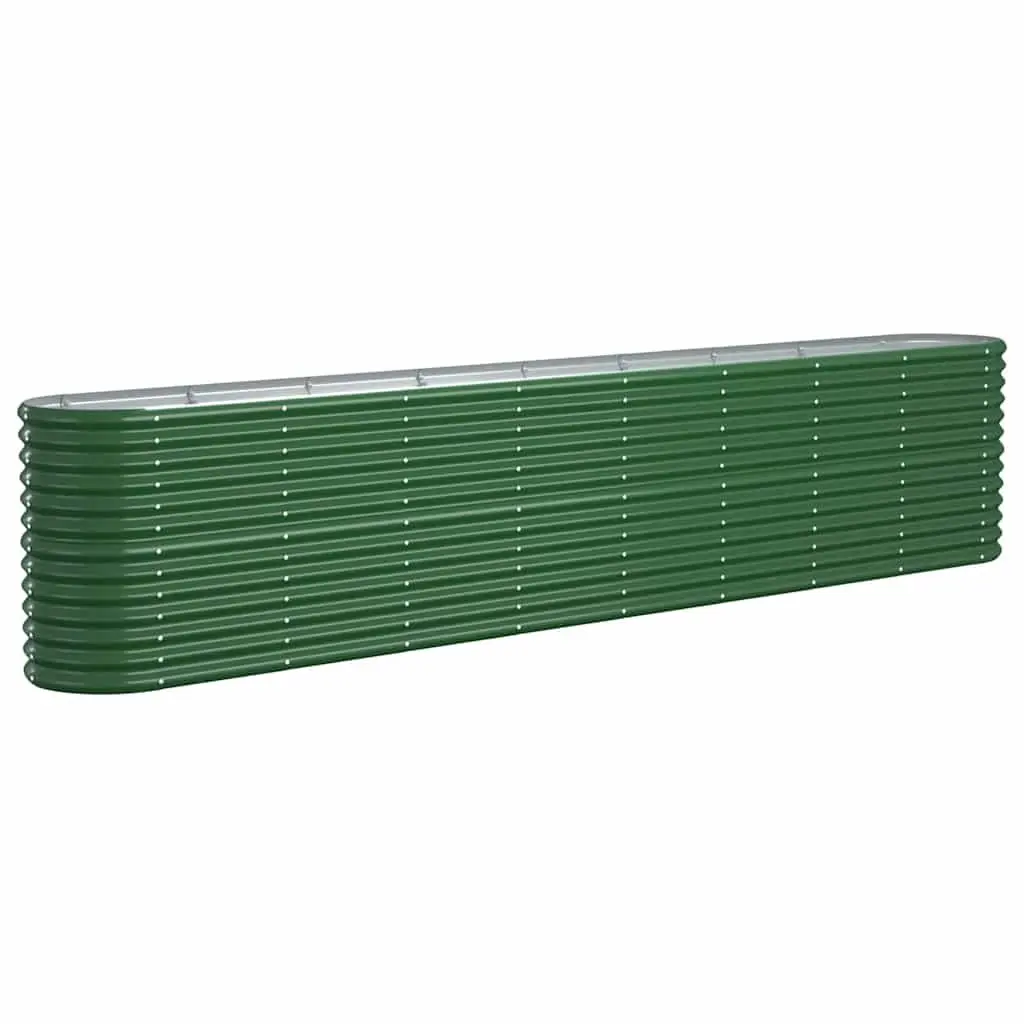 Raised Garden Bed Planter Box Galvanised Steel Frame Outdoor Vegetable Flowers Green 332 x 40 x 68 cm