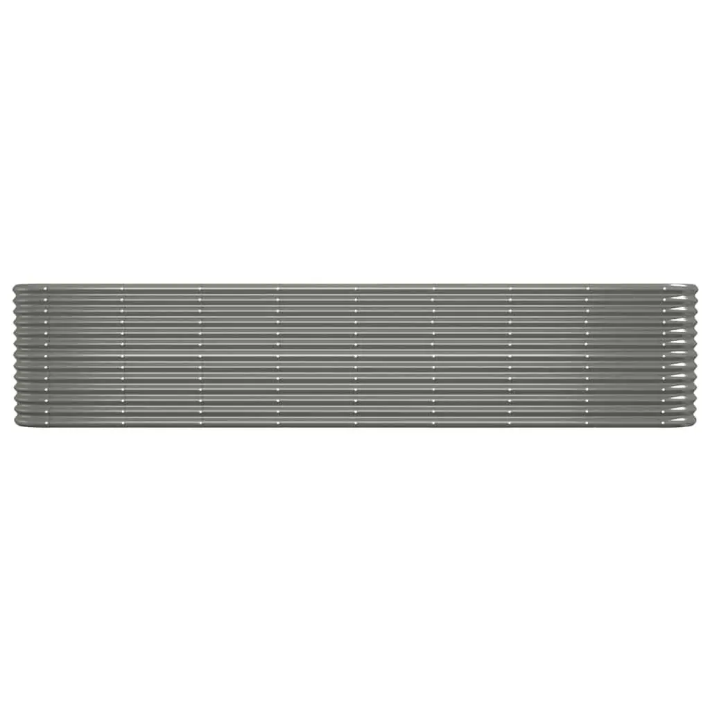Galvanised Steel Planter Box Outdoor Raised Garden Bed Grey 332x40x68cm for Vegetables Herbs Flowers