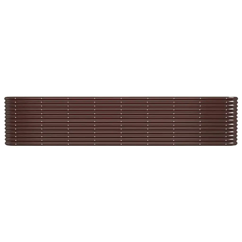 Garden Raised Bed Planter Box Outdoor Vegetable Flower Herb 332x40x68cm Brown Galvanised Steel