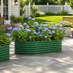 Practical Galvanised Steel Planter for Your Garden