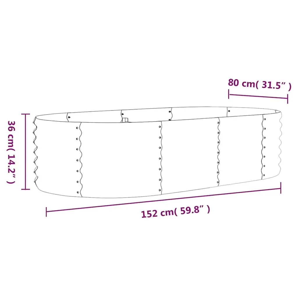 Garden Raised Bed Planter Box Outdoor Vegetables Flowers 152 x 80 x 36 cm Green