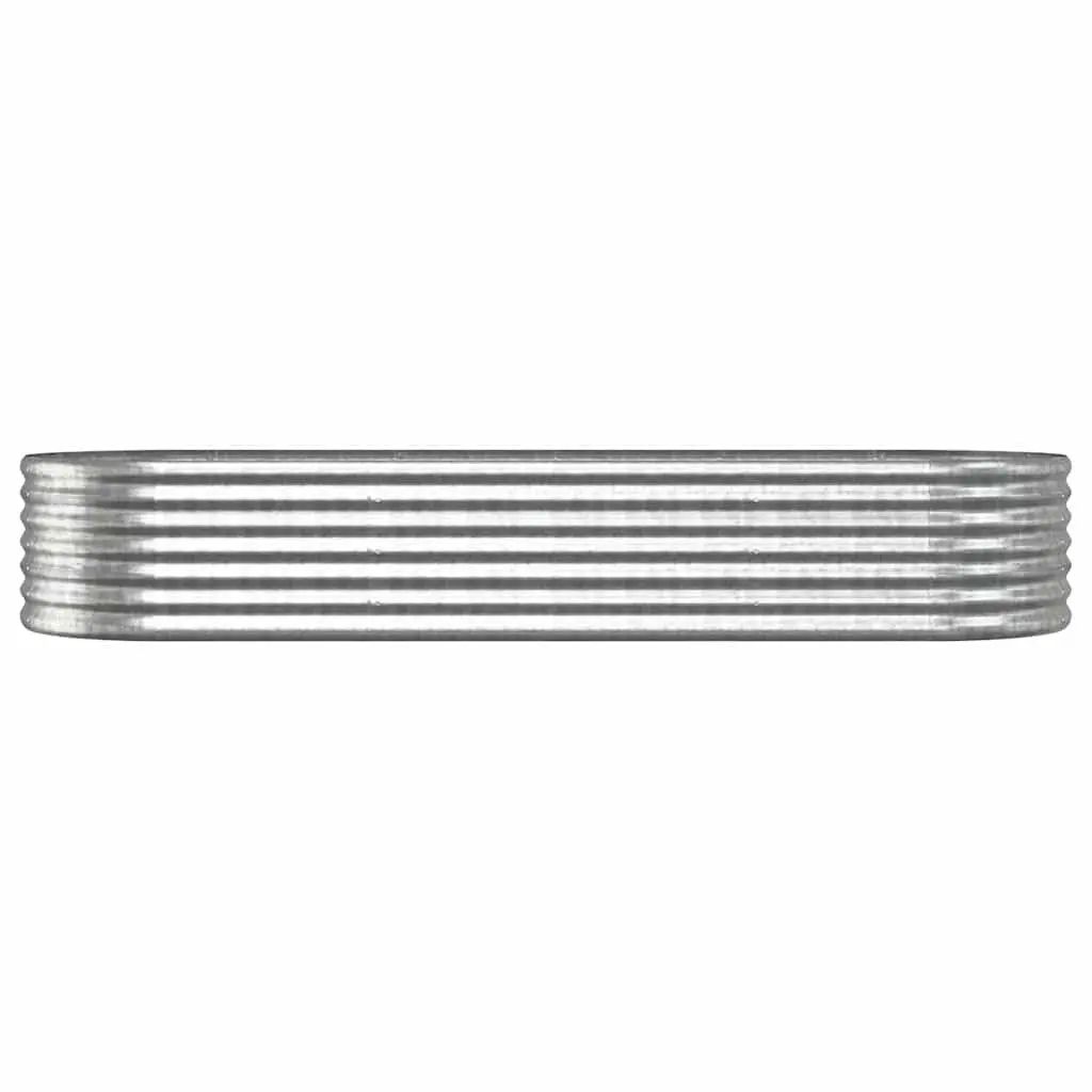 Garden Raised Bed Planter Outdoor Flower Vegetable Box 224 x 80 x 36 cm Silver Galvanised Steel