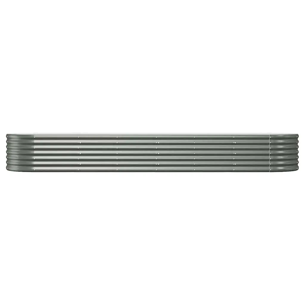 Garden Raised Bed Galvanised Steel Planter Box Outdoor Vegetables Flowers Herbs Grey 296x80x36 cm