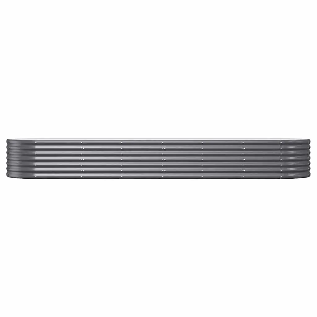 Garden Raised Bed Planter Box Outdoor Vegetable Flower Anthracite Steel 296x80x36 cm