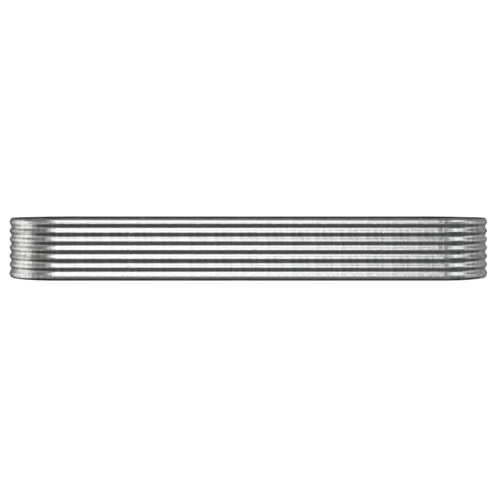 Galvanised Steel Planter Box Raised Garden Bed Outdoor for Growing Flowers Vegetables 296x80x36cm Silver