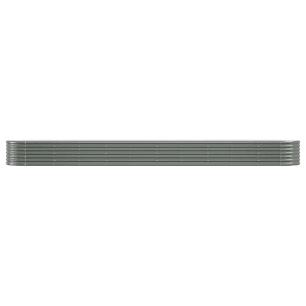 Garden Raised Bed Planter Box Outdoor Vegetable Flower Herb Pot 440 x 80 x 36 cm Grey Galvanised Steel