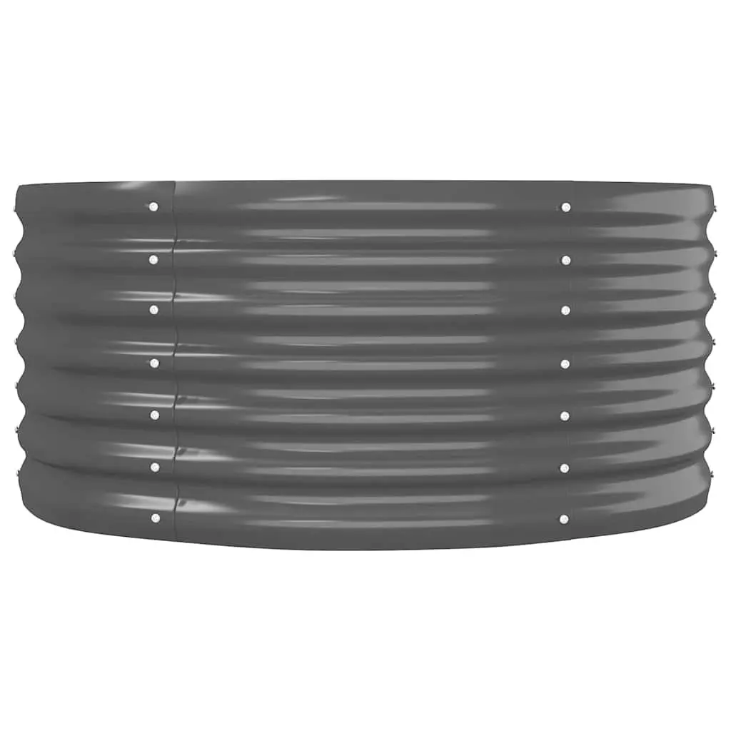 Raised Garden Bed Large Outdoor Planter Anthracite Steel 440 x 80 x 36 cm