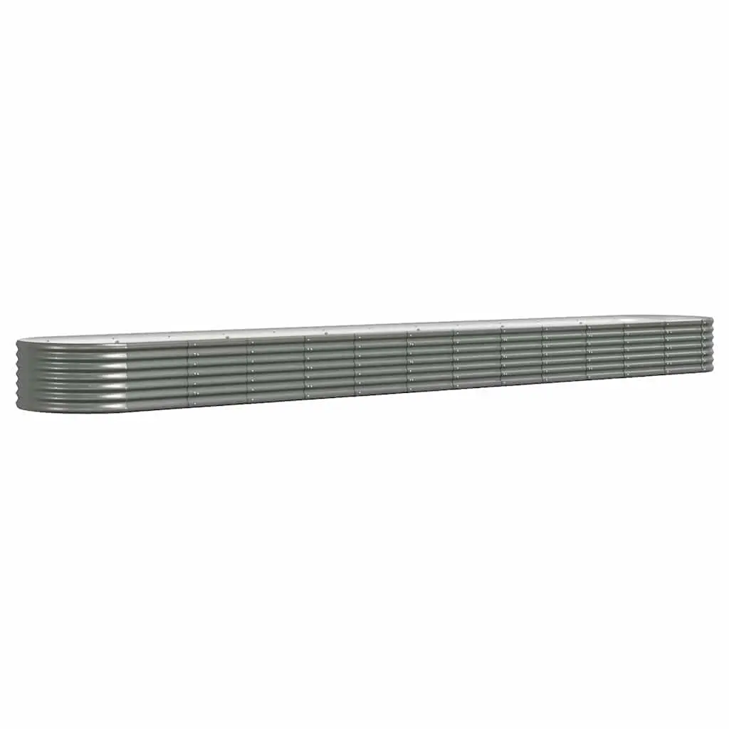 Galvanised Steel Raised Bed Planter Box Outdoor Vegetables Flowers Herbs 512 x 80 x 36 cm Grey