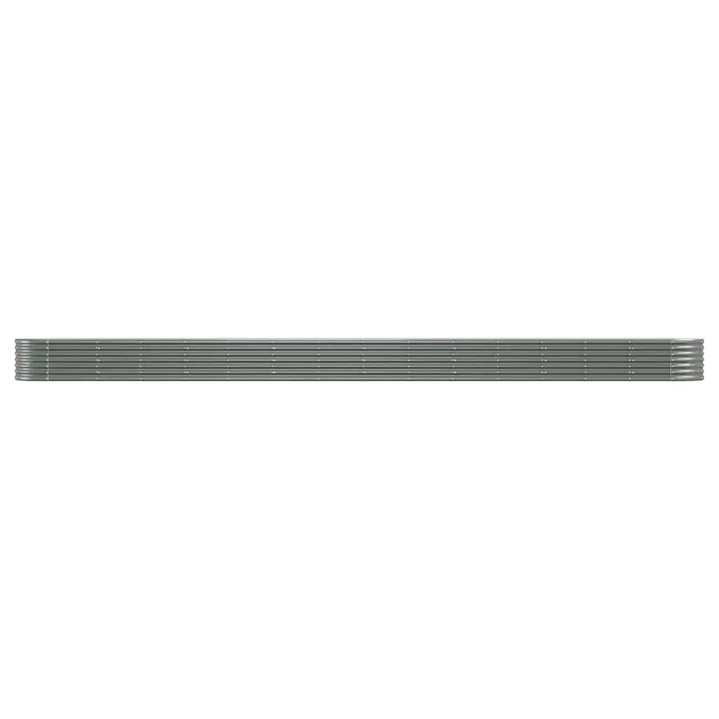 Garden Raised Bed Galvanised Steel Outdoor Planter Box 620x80x36cm Grey