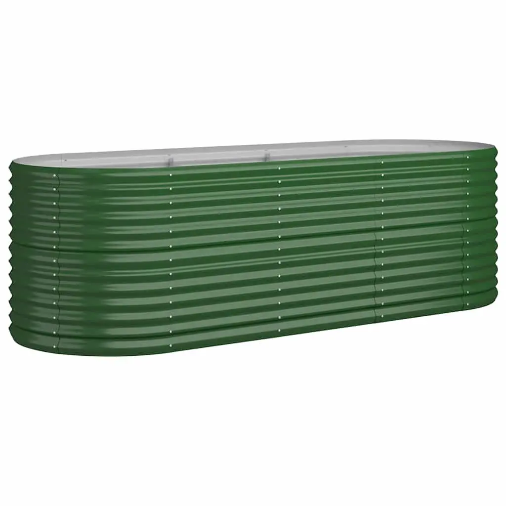 Garden Raised Bed Galvanised Steel Planter Box Outdoor Vegetables Herbs 224x80x68cm Green