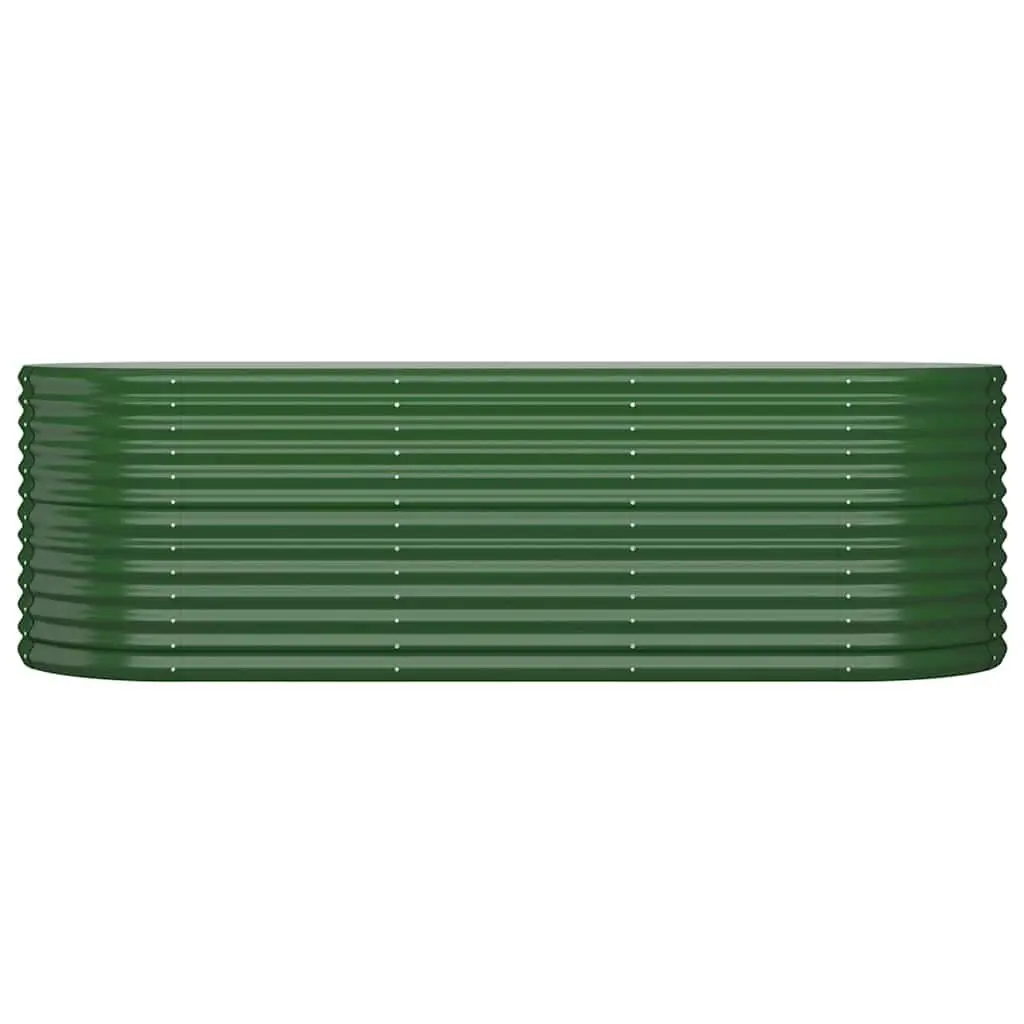 Garden Raised Bed Galvanised Steel Planter Box Outdoor Vegetables Herbs 224x80x68cm Green