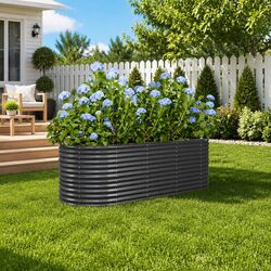 Practical Raised Garden Bed Planter with Steel Frame