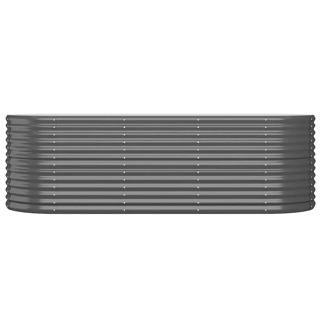 Garden Raised Bed Planter Outdoor Vegetable 224 x 80 x 68 cm Anthracite Galvanised Steel Frame