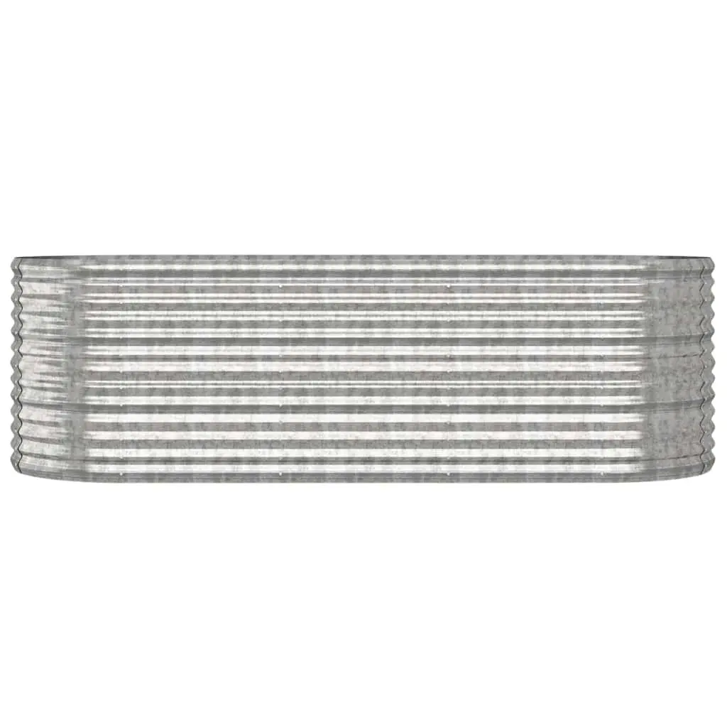 Raised Garden Bed Galvanised Steel Planter Box Outdoor Vegetables Herbs 224 x 80 x 68 cm Silver