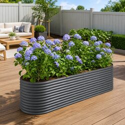 Garden Raised Bed Planter Box Outdoor Vegetable Flower Herb Galvanised Steel