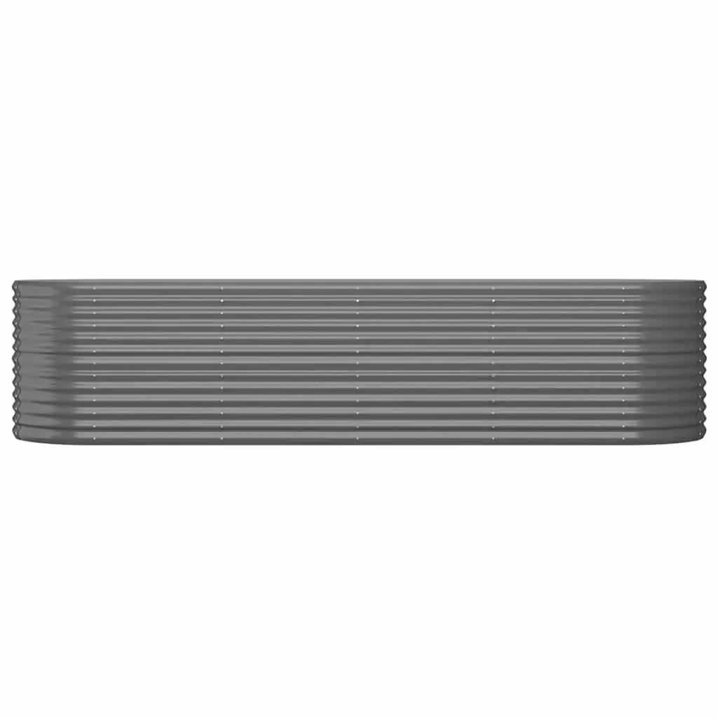 Garden Raised Bed Planter Box Outdoor Vegetable Flower Herb Grey Galvanised Steel 296 x 80 x 68 cm