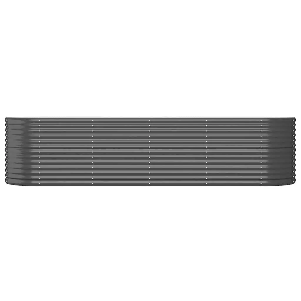 Raised Garden Bed Planter Outdoor 296x80x68cm Anthracite Galvanised Steel