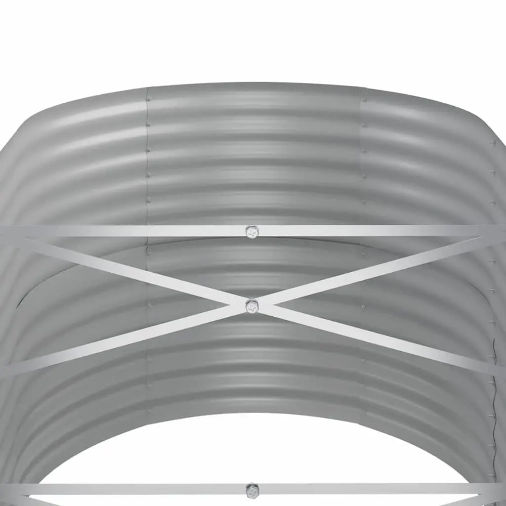 Garden Raised Bed Planter Box Vegetable 440 x 80 x 68 cm Grey Galvanised Steel Outdoor Patio Balcony