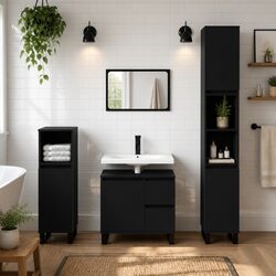 Reliable 3-Piece Black Bathroom Furniture Set for You