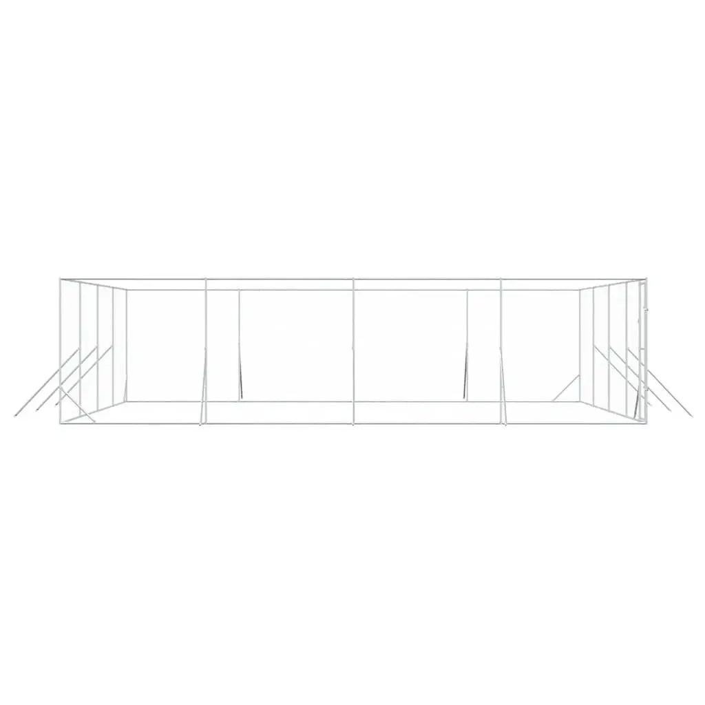 Outdoor Dog Kennel Run Enclosure Silver 8x8x2m Galvanised Steel Lockable Door