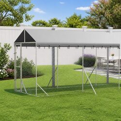 Reliable Outdoor Dog Kennel with Protective Roof