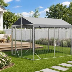 Comfortable and Secure Outdoor Dog Kennel with Roof 3x7.5x2.5m