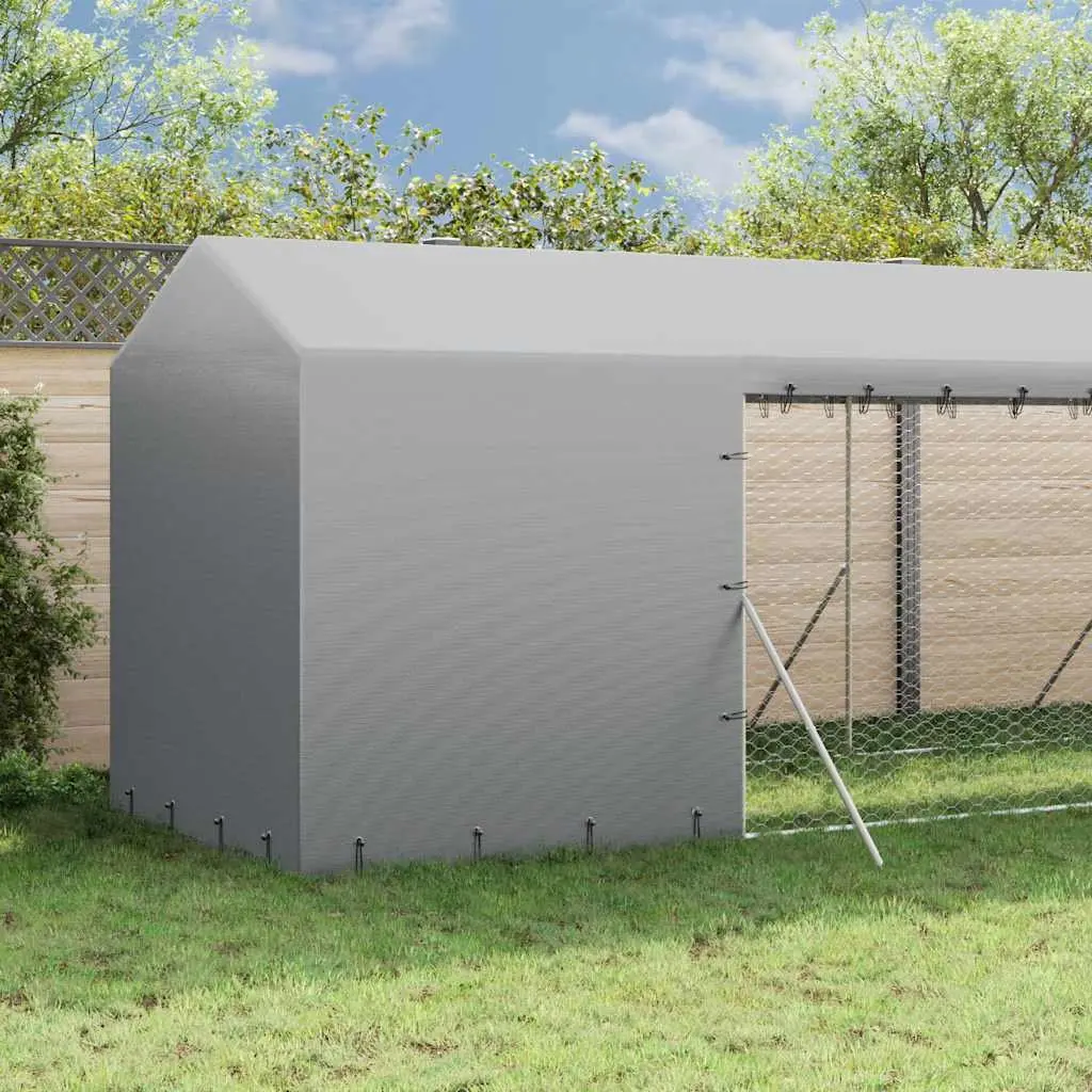 Dog Kennel Outdoor Enclosure 2x10x2.5m Silver Galvanised Steel