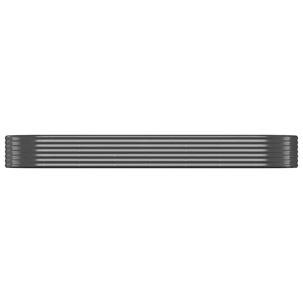 Garden Raised Bed Galvanised Steel Planter Outdoor Vegetable Herb Flower Pot Box Anthracite 322 x 100 x 36 cm