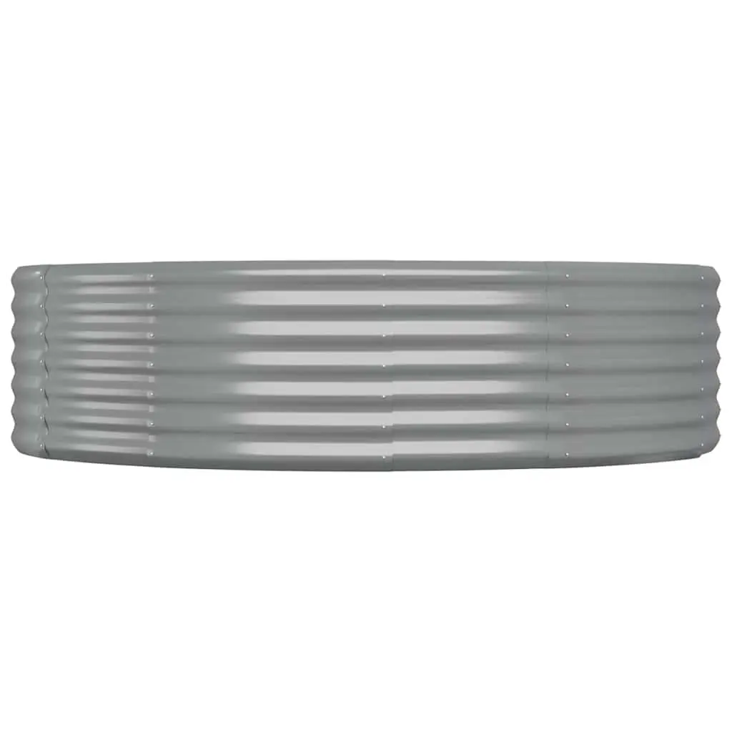 Garden Raised Bed Planter Box Outdoor Galvanised Steel Frame Grey 140x140x36cm