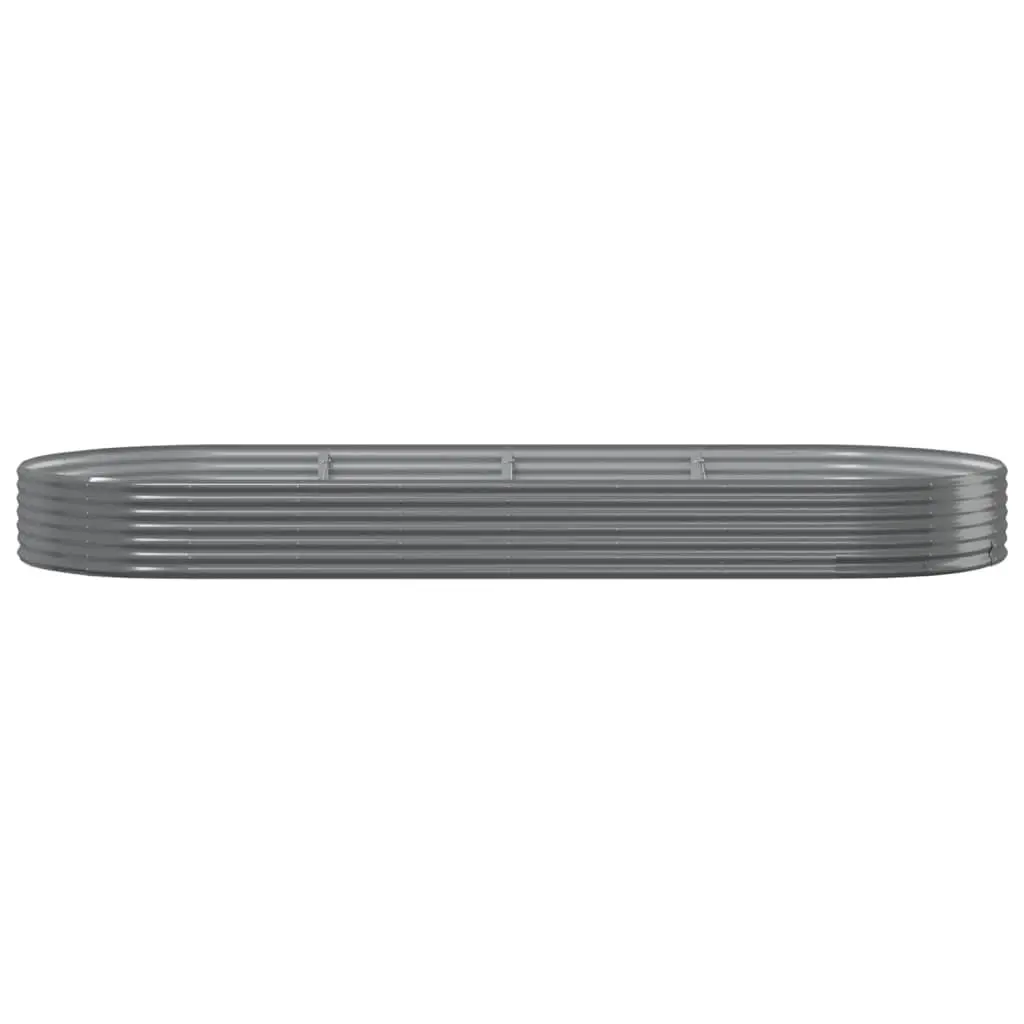 Galvanised Steel Raised Bed Garden Planter Box Outdoor Vegetable Flower Herb Pot Grey 373 x 140 x 36 cm
