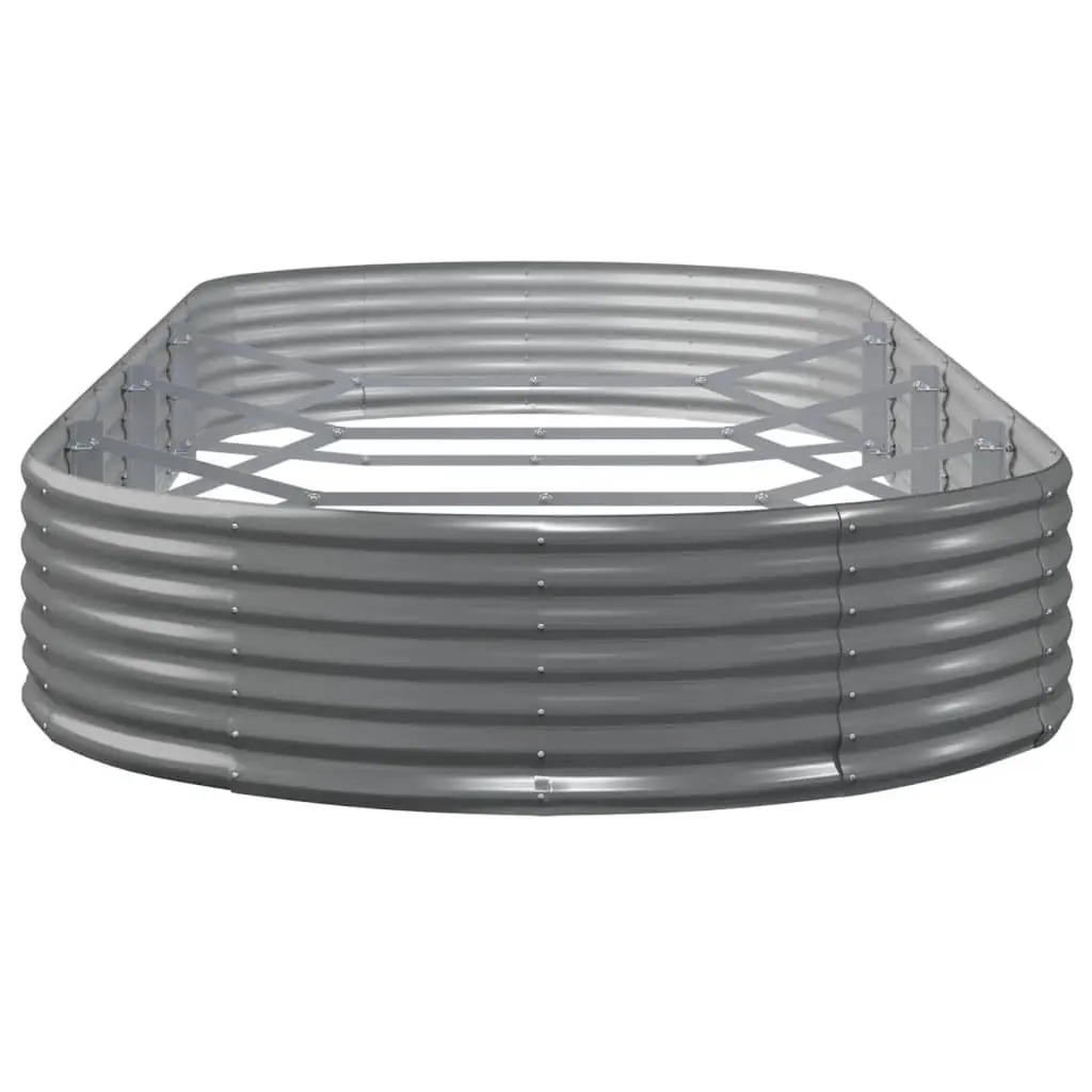 Galvanised Steel Raised Bed Garden Planter Box Outdoor Vegetable Flower Herb Pot Grey 373 x 140 x 36 cm