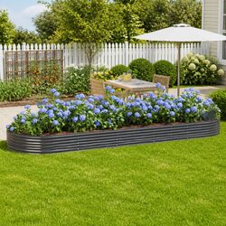 Garden Raised Bed Planter Galvanised Steel Frame Outdoor Flower Vegetable Box
